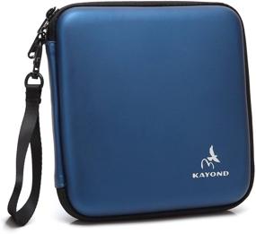img 4 attached to 🔵 KAYOND Blue Portable Travel Storage Case for USB, DVD, CD, Blu-ray Rewriter/Writer & Optical Drives