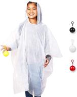 🌂 ultimate protection for kids: 4 pack kids disposable ponchos with ball - white raincoats for boys and girls logo