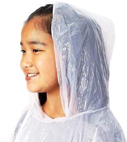 img 2 attached to 🌂 Ultimate Protection for Kids: 4 Pack Kids Disposable Ponchos with Ball - White Raincoats for Boys and Girls