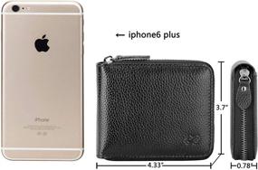img 1 attached to Men's Leather Zipper Wallet with Advanced Blocking Technology for Enhanced Security and Organization