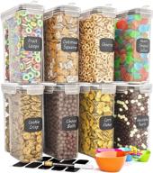 🥣 cereal container storage set - airtight food storage containers, kitchen & pantry organization, labels, spoon set & pen - ideal for flour - bpa-free dispenser keepers (101.4oz) - chef’s path логотип