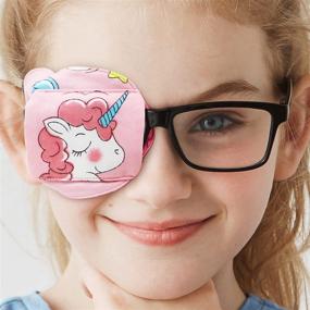 img 4 attached to Adorable Astropic 3D Cotton & Silk Eye Patch 🦄 for Kids with Lazy Eye – Pink Unicorn, Right Eye