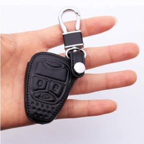 img 1 attached to 🔑 Чехол для смарт-пульта для Jeep Wrangler Liberty Patriot Grand Cherokee Dodge Magnum Chrysler Pacifica - автоключ с крышкой на 4 кнопки