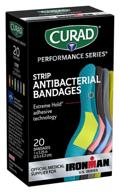 💪 curad performance series ironman antibacterial bandages, extreme hold adhesive, 1 x 3.25 inch fabric bandages, 20 count - curim5020 логотип