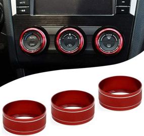 img 4 attached to 🔴 Motoparty Red Anodized Aluminum AC Climate Control Knob Ring Covers for Subaru WRX STI Impreza Forester XV Crosstrek - Enhance Your Control Switch Knob Covers