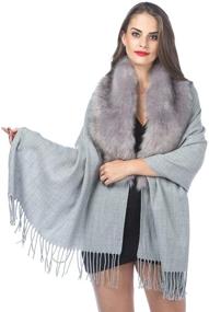 img 1 attached to Lucky Leaf Weather Luxurious Wrap1 White Women's Accessories and Scarves & Wraps