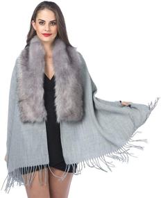 img 2 attached to Lucky Leaf Weather Luxurious Wrap1 White Women's Accessories and Scarves & Wraps