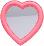 uw heart makeup mirror - heart-shaped cosmetic mirror for walls, desks, and bedrooms (pink) logo