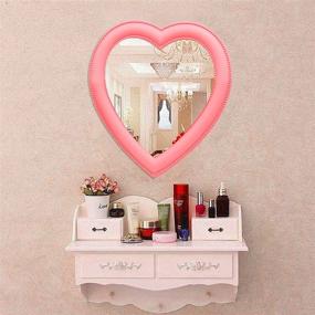 img 2 attached to UW Heart Makeup Mirror - Heart-shaped Cosmetic Mirror for Walls, Desks, and Bedrooms (Pink)