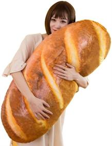 img 3 attached to 🍞 3D Simulation Bread Plush Pillow: Soft Butter Toast Bread Food Pillow Lumbar Back Cushion for Home Decor 39.3