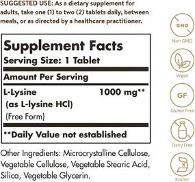 img 3 attached to Solgar L-Lysine 1000 mg: Enhanced Absorption and Skin & Lip Integrity - 250 Tablets - Collagen Support - Non-GMO, Vegan, Gluten-Free - 250 Servings