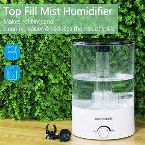 img 3 attached to 🦎 Coospider Top Fill Reptile Fogger: 4.2L Large Size Humidifier for Reptiles, Amphibians, Paludarium, and Vivariums