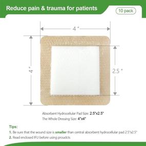 img 2 attached to 🩹 Advanced Silicone Foam Dressing: Waterproof & Sterile 5 Layer Absorbent Bandages for Gentle Wound Care - 4''x4'' (10 Pack)