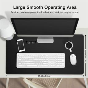 img 2 attached to 🖱️ MoKo Computer Desk Mat: Large Extended Gaming Mouse Pad - Non-Slip, Waterproof, Double-Sided, Black - 31.5 x 15.7 Inch