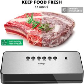 img 2 attached to 🔒 Entrige Vacuum Sealer Machine: Automatic Food Saver with Starter Kit, Dry Moist Food Modes, Easy to Clean, LED Indicator Lights - Compact Silver Stainless Steel Design