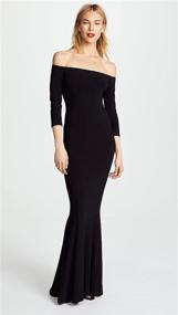 img 3 attached to 👗 Norma Kamali Off Shoulder Fishtail Gown for Women