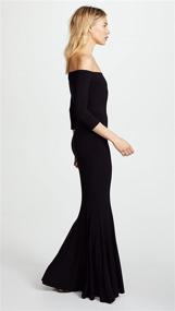 img 1 attached to 👗 Norma Kamali Off Shoulder Fishtail Gown for Women