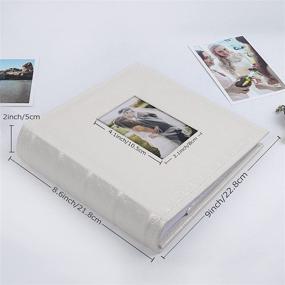 img 3 attached to 📸 RECUTMS Photo Album 4x6 - Button Pattern Leather Cover, Holds 200 Photos, Inner Pages for Writing, Wedding, Family, Boy and Girl Picture Albums (White)