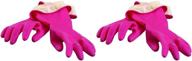 🧤 casabella premium pink waterblock cleaning gloves - 2 pairs (4 gloves) medium logo