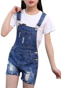 img 4 attached to Stylish Sitmptol Boyfriend Shortalls Jumpsuit for Girls' Clothing