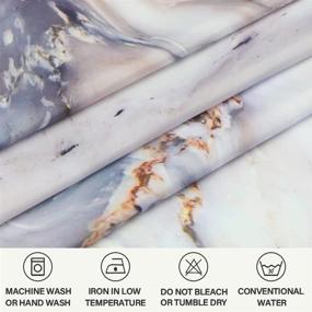 img 1 attached to 🛀 Enhance Your Bathroom with 4-Piece Marble Shower Curtain Set - Non-Slip Rugs, Toilet Lid Cover, Bath Mat Included | 12 Hooks, Natural Marble Design | 72" x 72" Curtains with Rugs