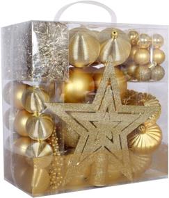 img 2 attached to 🎄 67-Pack Shatterproof Christmas Balls Ornaments, Golden Xmas Tree Decorations Hanging Ball Set for Holiday Wedding Party Decoration