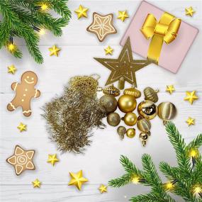 img 1 attached to 🎄 67-Pack Shatterproof Christmas Balls Ornaments, Golden Xmas Tree Decorations Hanging Ball Set for Holiday Wedding Party Decoration