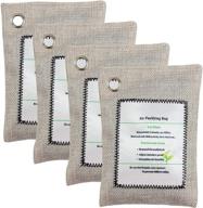 🌿 bamboo charcoal air purifying bags - 4 pack, natural odor absorber, eliminates odors & moisture, freshener for home, pet, car, closet, shoes logo