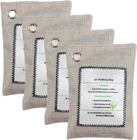 img 4 attached to 🌿 Bamboo Charcoal Air Purifying Bags - 4 Pack, Natural Odor Absorber, Eliminates Odors & Moisture, Freshener for Home, Pet, Car, Closet, Shoes