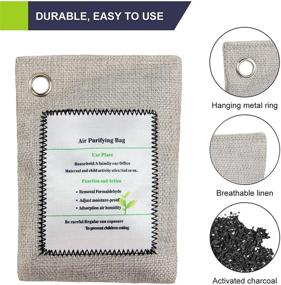 img 3 attached to 🌿 Bamboo Charcoal Air Purifying Bags - 4 Pack, Natural Odor Absorber, Eliminates Odors & Moisture, Freshener for Home, Pet, Car, Closet, Shoes