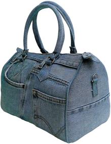img 3 attached to 👜 Bijoux De Ja Blue Denim Doctor Style Top-handle Shoulder Handbag for Women - ML100