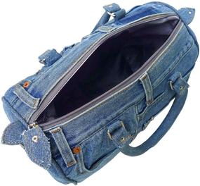 img 1 attached to 👜 Bijoux De Ja Blue Denim Doctor Style Top-handle Shoulder Handbag for Women - ML100