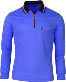 img 3 attached to 👕 Men's BCPOLO Blue M Polo Shirt: Stylish Athletic Sleeve Shirt for Active Wear