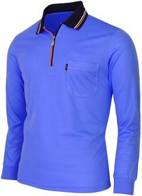 img 4 attached to 👕 Men's BCPOLO Blue M Polo Shirt: Stylish Athletic Sleeve Shirt for Active Wear