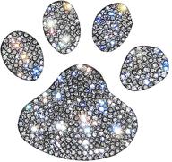 👣 ling's boutique(tm) crystal car stickers: enhance your style with various patterns, decorate bumpers, windows, laptops, and luggage with rhinestone stickers - white (mini footprint) logo