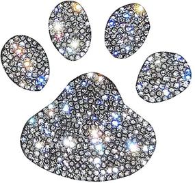 img 4 attached to 👣 Ling's boutique(TM) Crystal Car Stickers: Enhance Your Style with Various Patterns, Decorate Bumpers, Windows, Laptops, and Luggage with Rhinestone Stickers - White (Mini Footprint)