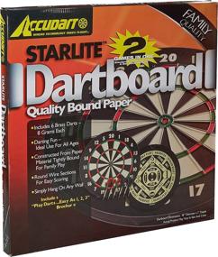 img 1 attached to Accudart 2-in-1 Starlite Dartboard Game Set: Premium Quality-Bound Paper, Six Brass Darts Included