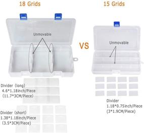 img 3 attached to 💎 DUOFIRE Adjustable Grid Compartment Plastic Storage Box for Jewelry, Beads, Earrings, Tools, Fishing Hooks, and Small Accessories (18 Grids, Set of 2, White)