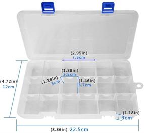 img 2 attached to 💎 DUOFIRE Adjustable Grid Compartment Plastic Storage Box for Jewelry, Beads, Earrings, Tools, Fishing Hooks, and Small Accessories (18 Grids, Set of 2, White)