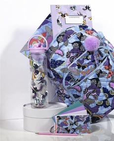 img 1 attached to 🦋 18 Ounce Lavender Butterflies Sport Water Bottle with Times to Drink, Insulated Double Wall, Travel Water Jug with Lid and Carrying Strap by Vera Bradley