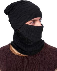 img 3 attached to Winter Knitted Beanie Warmer Gaiter Outdoor Recreation