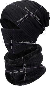 img 2 attached to Winter Knitted Beanie Warmer Gaiter Outdoor Recreation
