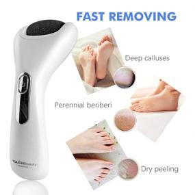 img 3 attached to 🦶 TOUCHBeauty Rechargeable Electric Foot Callus Remover, Wet & Dry Pedicure Tool with 3 Upgraded Roller Heads - Ideal for Corns, Hard Skin Shaving