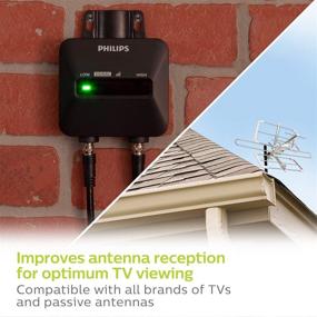 img 1 attached to 📺 Усилитель для уличной телевизионной антенны Philips с защитой от погодных условий и индикатором силы сигнала, улучшает слабые и пикселизированные каналы, цифровой усилитель сигнала VHF UHF, предназначенный для пассивных антенн, модель SDV9119N/27.