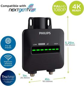 img 3 attached to 📺 Усилитель для уличной телевизионной антенны Philips с защитой от погодных условий и индикатором силы сигнала, улучшает слабые и пикселизированные каналы, цифровой усилитель сигнала VHF UHF, предназначенный для пассивных антенн, модель SDV9119N/27.