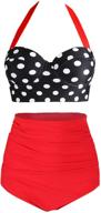 👙 amourri vintage polka dot underwire high waisted swimsuit bathing suits bikini for women logo