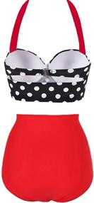 img 2 attached to 👙 AMOURRI Vintage Polka Dot Underwire High Waisted Swimsuit Bathing Suits Bikini for Women