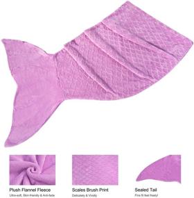 img 1 attached to Softan Mermaid Tail Blanket for Teens and Adults - Plush Flannel Fleece Sleeping Bag with Fish Scale Design - All Seasons Snuggle Blanket - Best Gifts for Women - 25”×60”