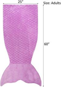 img 2 attached to Softan Mermaid Tail Blanket for Teens and Adults - Plush Flannel Fleece Sleeping Bag with Fish Scale Design - All Seasons Snuggle Blanket - Best Gifts for Women - 25”×60”