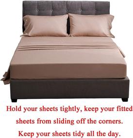 img 3 attached to 🛏️ 2-Piece Sheet Bed Suspenders Set - Adjustable Crisscross Fitted Sheet Band Straps with Grippers - Elastic Straps Fasteners for Mattress Pad, Duvet Cover, and Bed Sheet Corner Holders - Clips Grippers Clippers